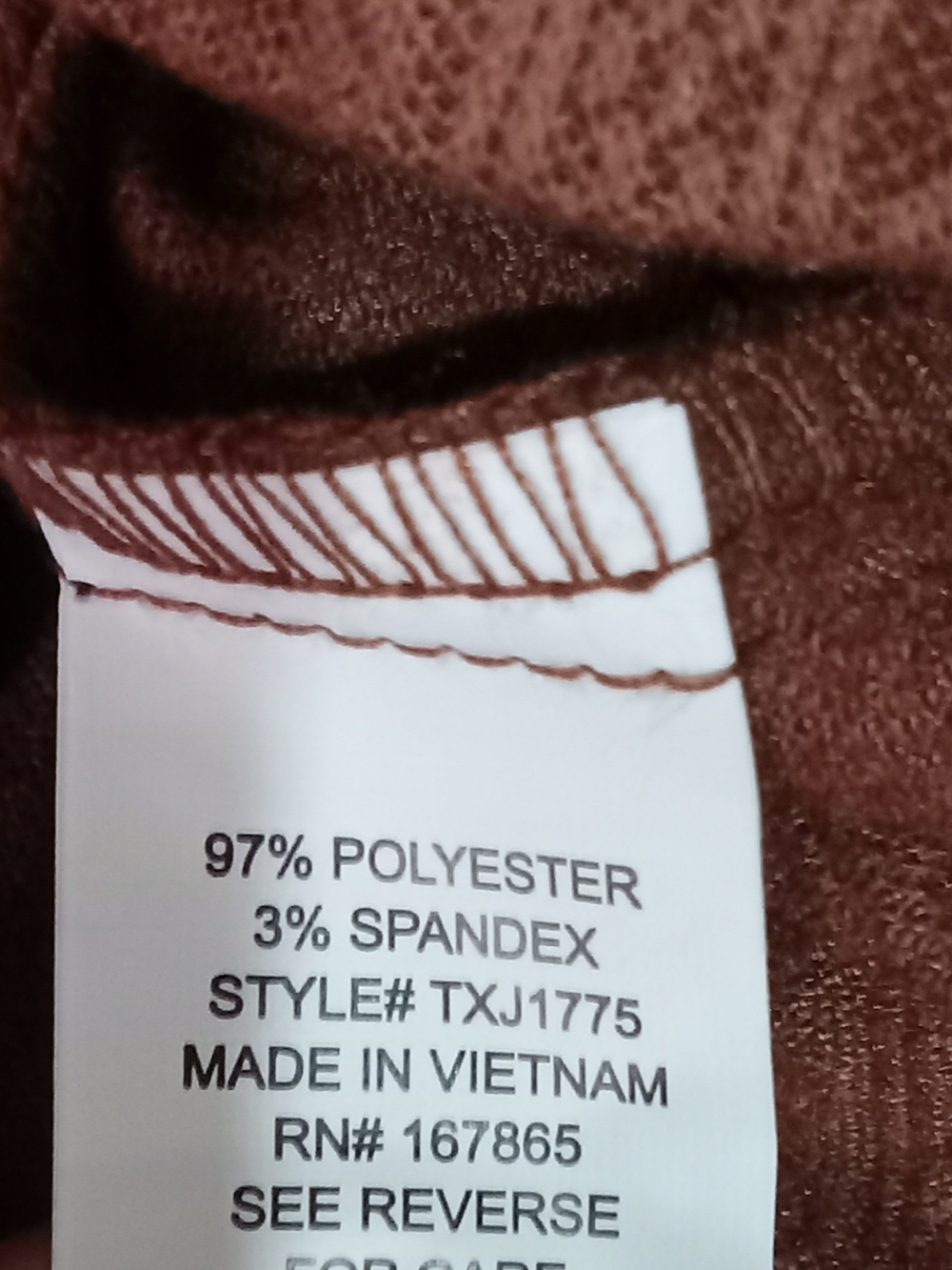 NY Collection Rust Brown Ribbed Button-Front Top with Chest Pockets - Picture 5 of 5